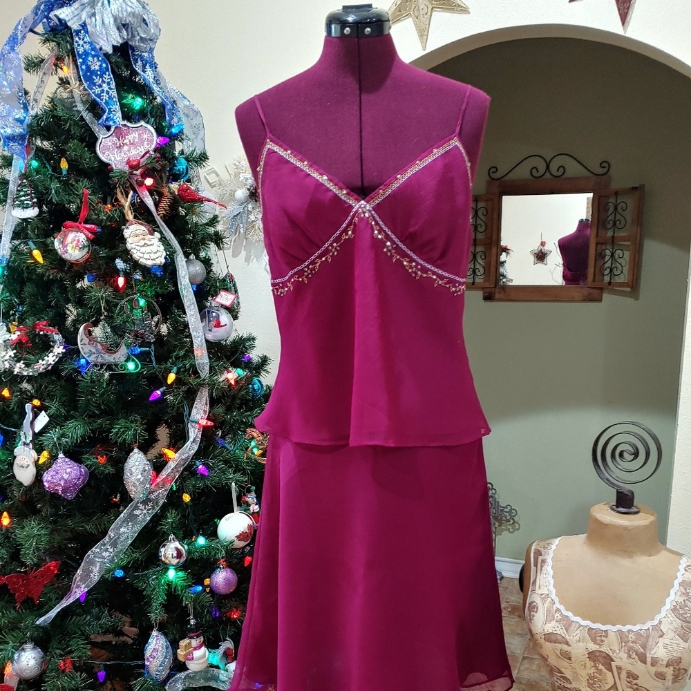Daisy Fuentes Rasberry Color Size PL Skirt & Blous